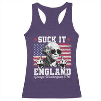 Funny 4th of July George Washington Racerback Tank Top Suck It England 1776 - Wonder Print Shop