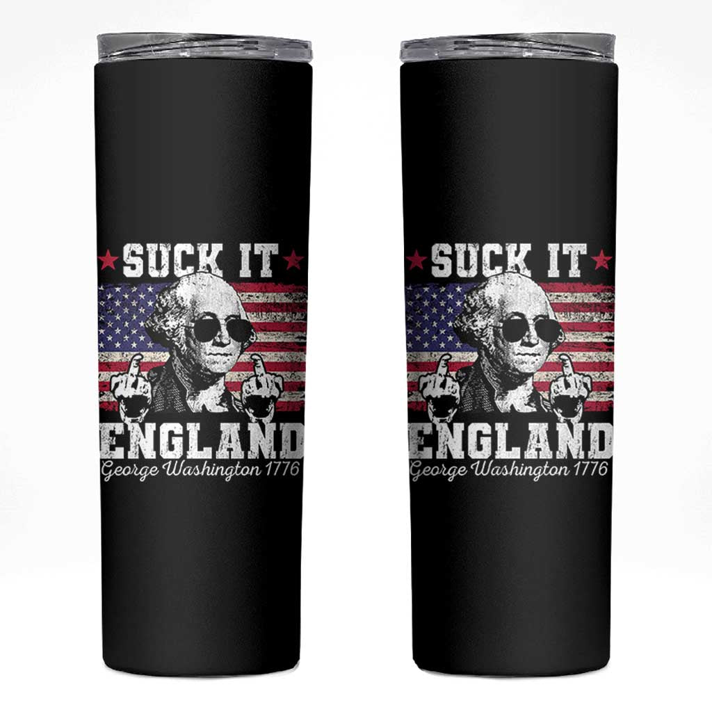 Funny 4th of July George Washington Skinny Tumbler Suck It England 1776 - Wonder Print Shop