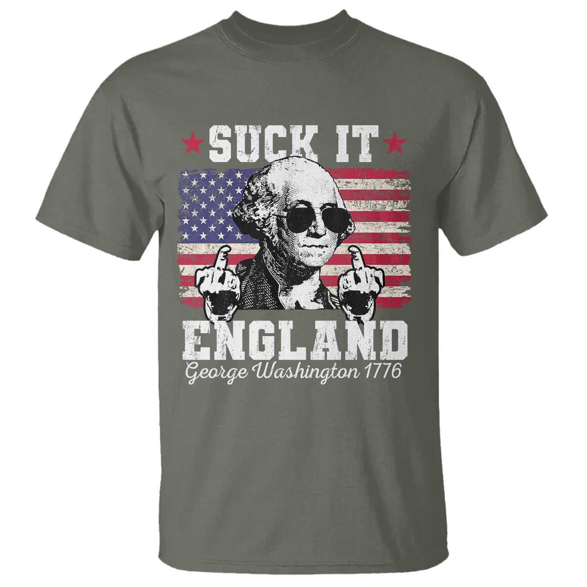 Funny 4th of July George Washington T Shirt Suck It England 1776 - Wonder Print Shop