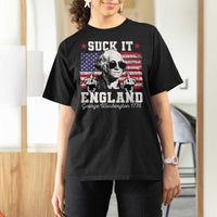 Funny 4th of July George Washington T Shirt For Women Suck It England 1776 - Wonder Print Shop