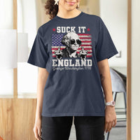 Funny 4th of July George Washington T Shirt For Women Suck It England 1776 - Wonder Print Shop