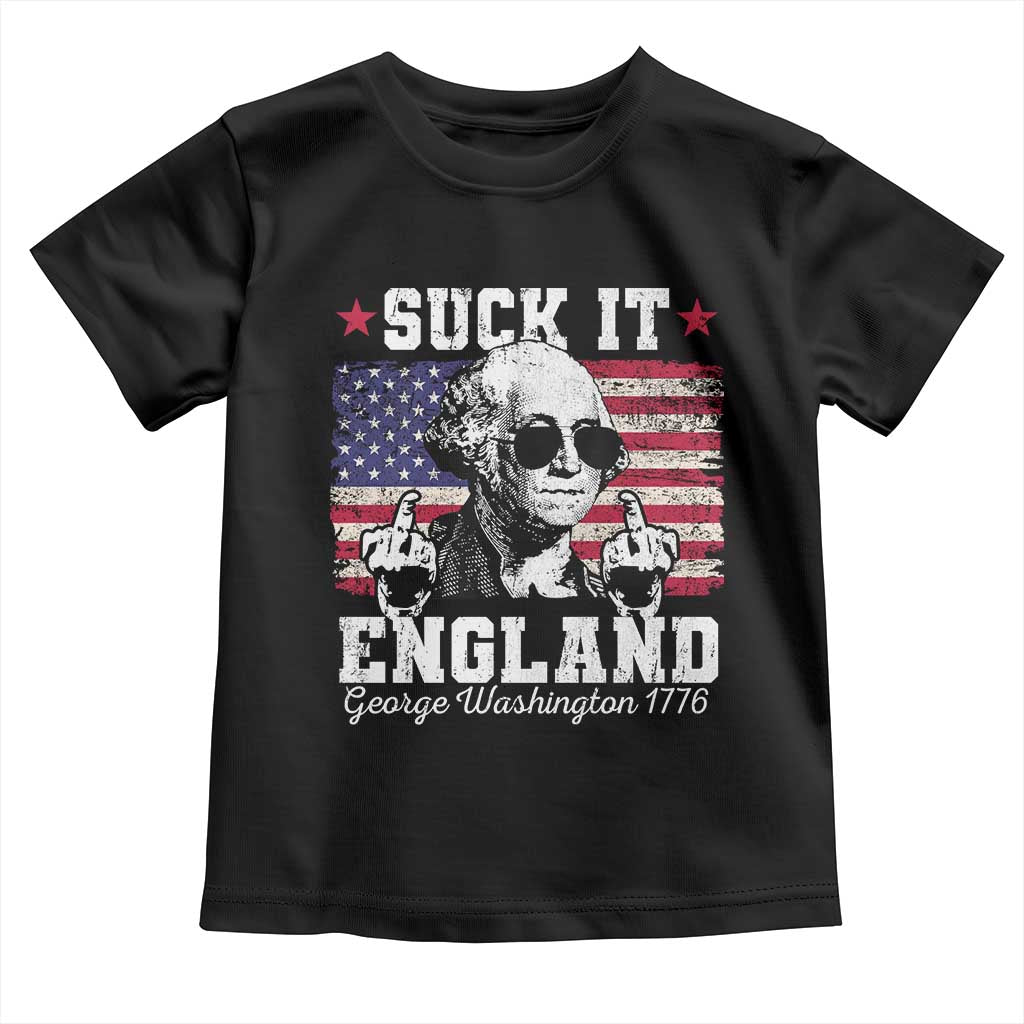 Funny 4th of July George Washington Toddler T Shirt Suck It England 1776 - Wonder Print Shop