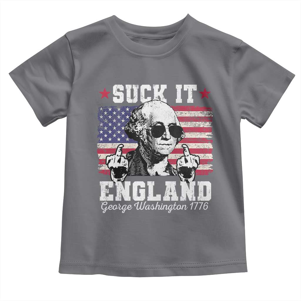 Funny 4th of July George Washington Toddler T Shirt Suck It England 1776 - Wonder Print Shop