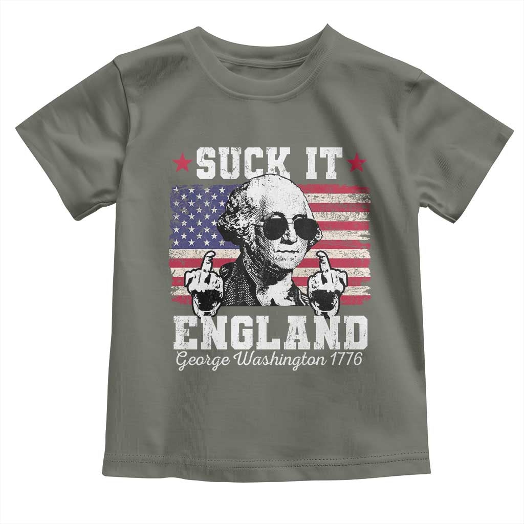 Funny 4th of July George Washington Toddler T Shirt Suck It England 1776 - Wonder Print Shop