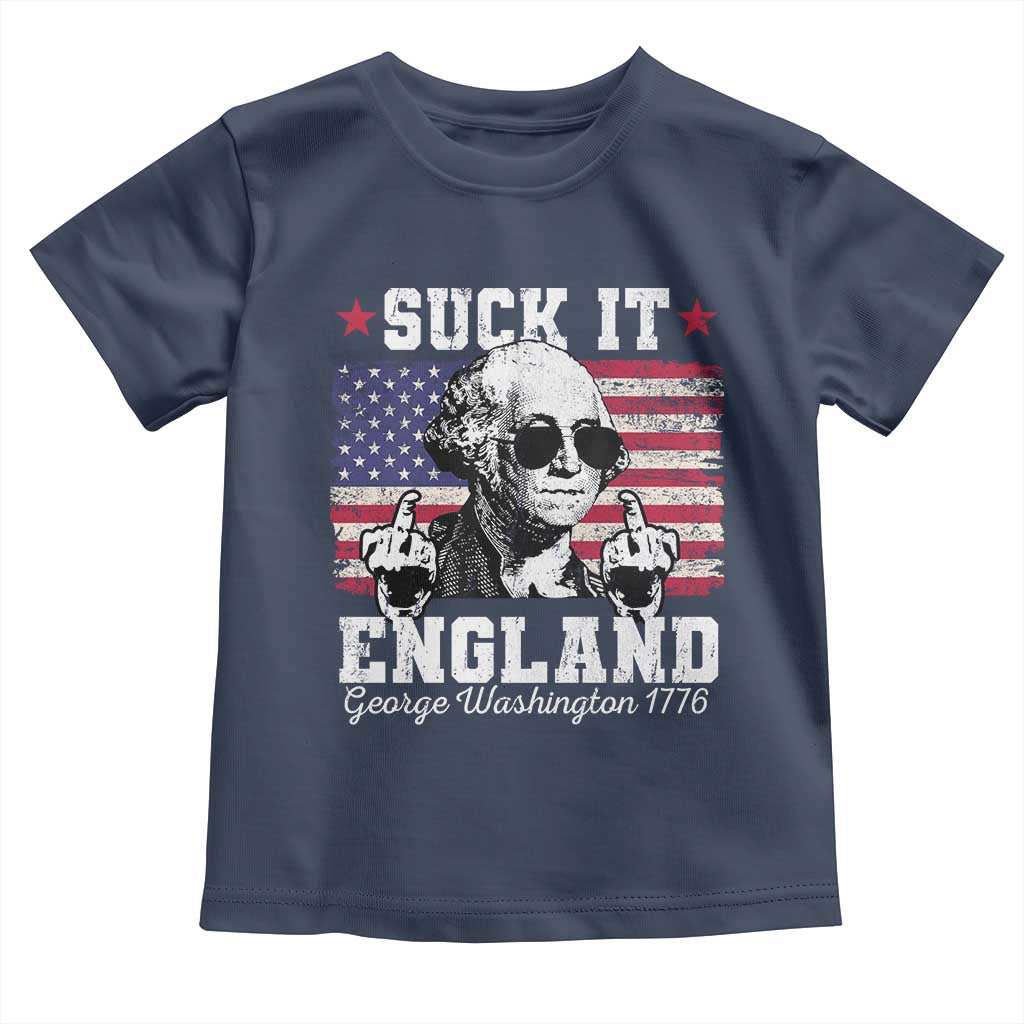 Funny 4th of July George Washington Toddler T Shirt Suck It England 1776 - Wonder Print Shop