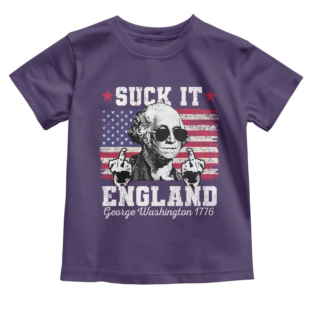 Funny 4th of July George Washington Toddler T Shirt Suck It England 1776 - Wonder Print Shop