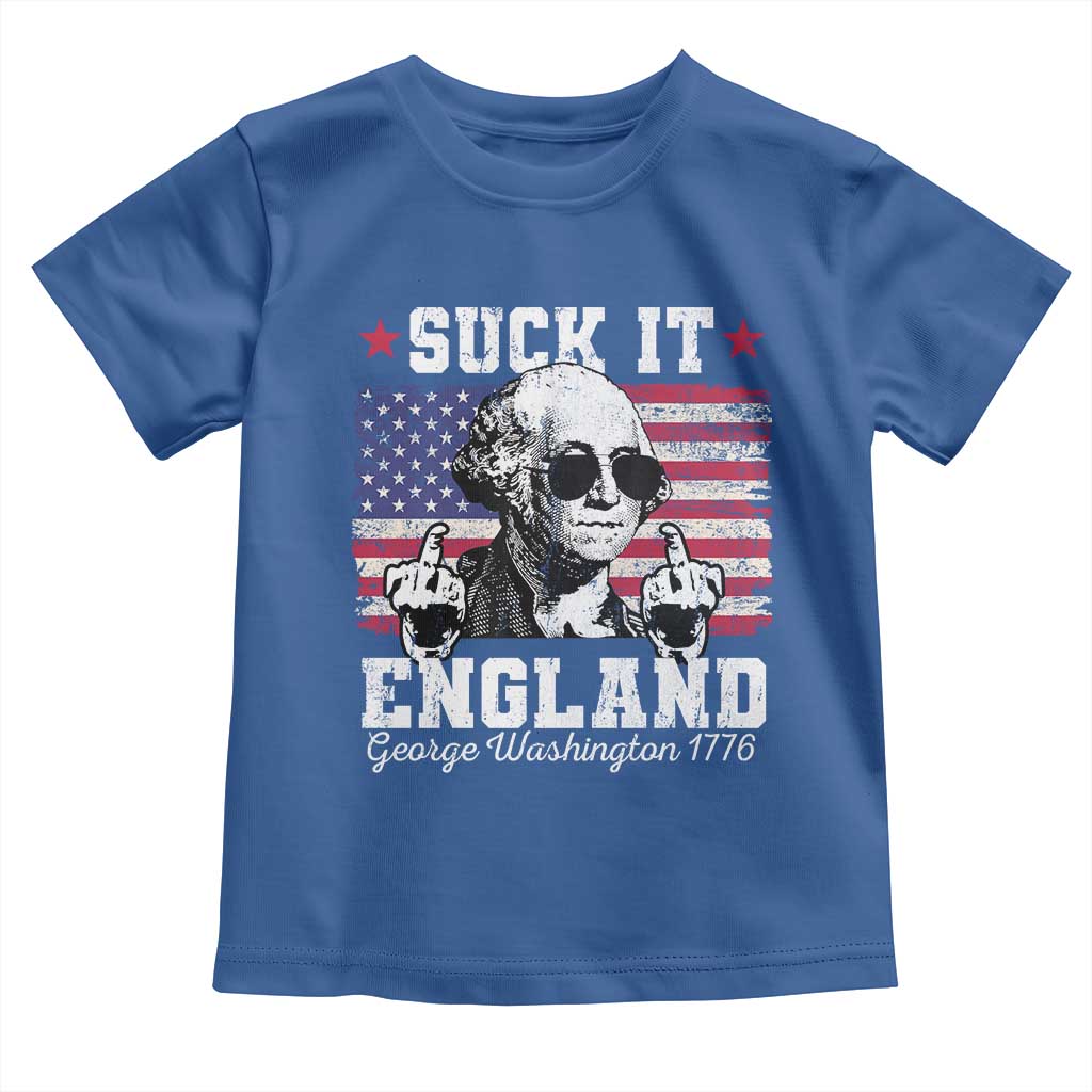 Funny 4th of July George Washington Toddler T Shirt Suck It England 1776 - Wonder Print Shop
