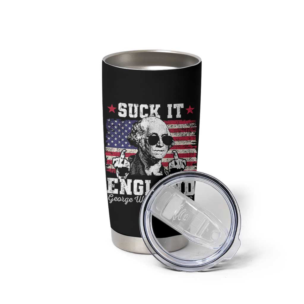 Funny 4th of July George Washington Tumbler Cup Suck It England 1776 - Wonder Print Shop