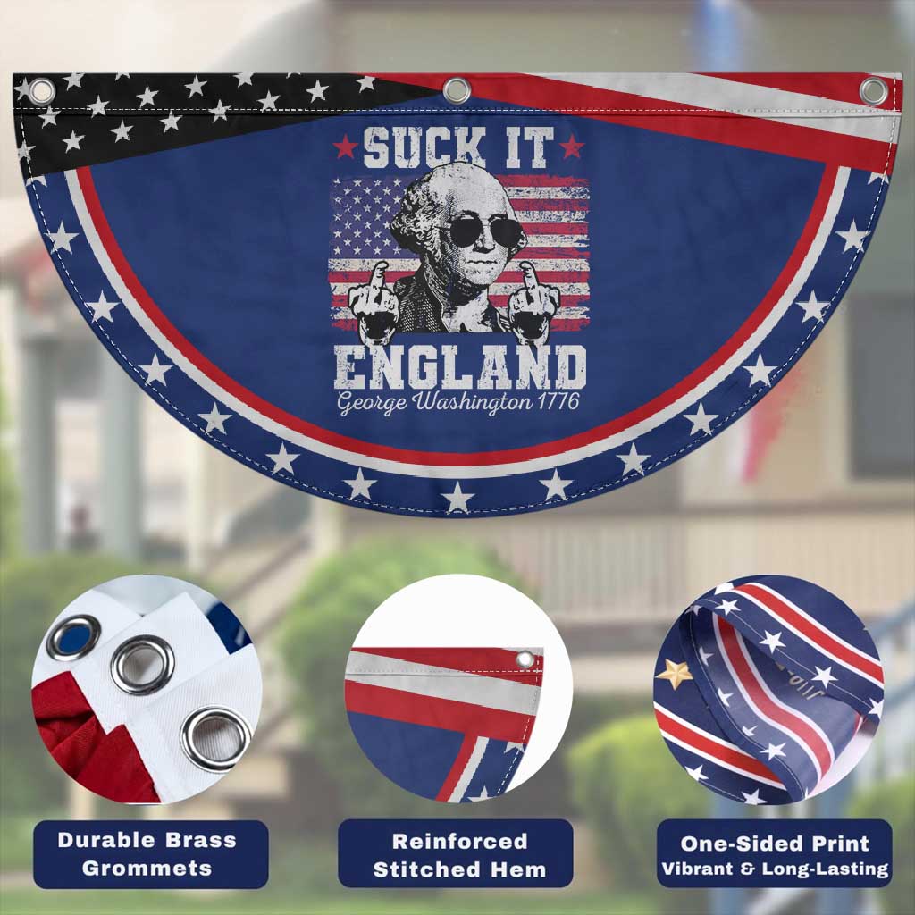 Funny 4th of July George Washington Patriotic Fan Flag Suck It England 1776