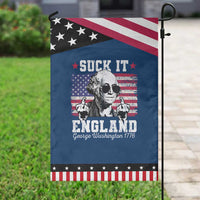 Funny 4th of July George Washington Garden Flag Suck It England 1776