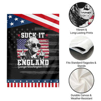 Funny 4th of July George Washington Garden Flag Suck It England 1776