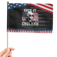 Funny 4th of July George Washington Patriotic Handheld Flag Suck It England 1776