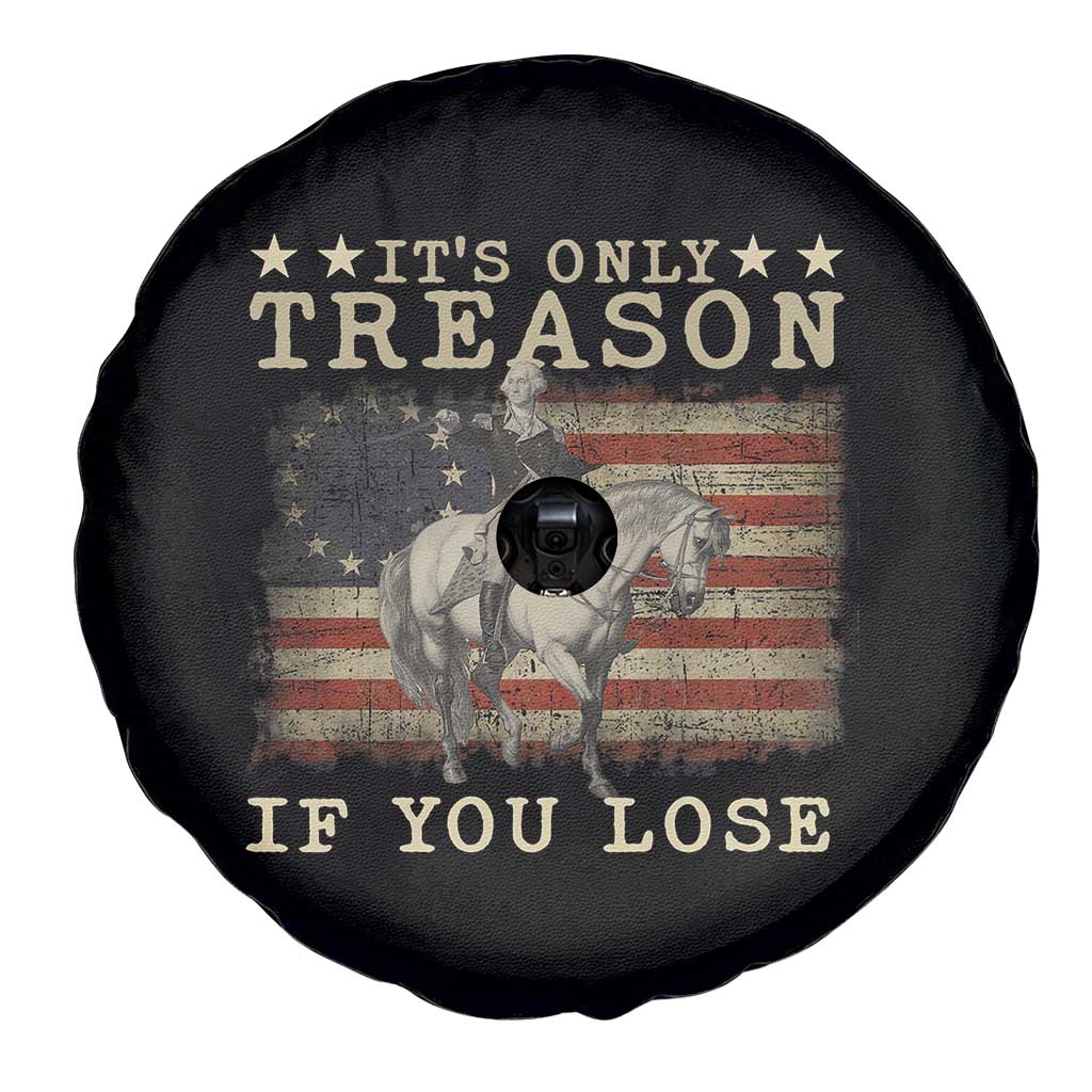 George Washington It's Only Treason If You Lose 4th Of July Spare Tire Cover Vintage Retro - Wonder Print Shop