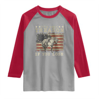 George Washington It's Only Treason If You Lose 4th Of July Raglan Shirt Vintage Retro - Wonder Print Shop