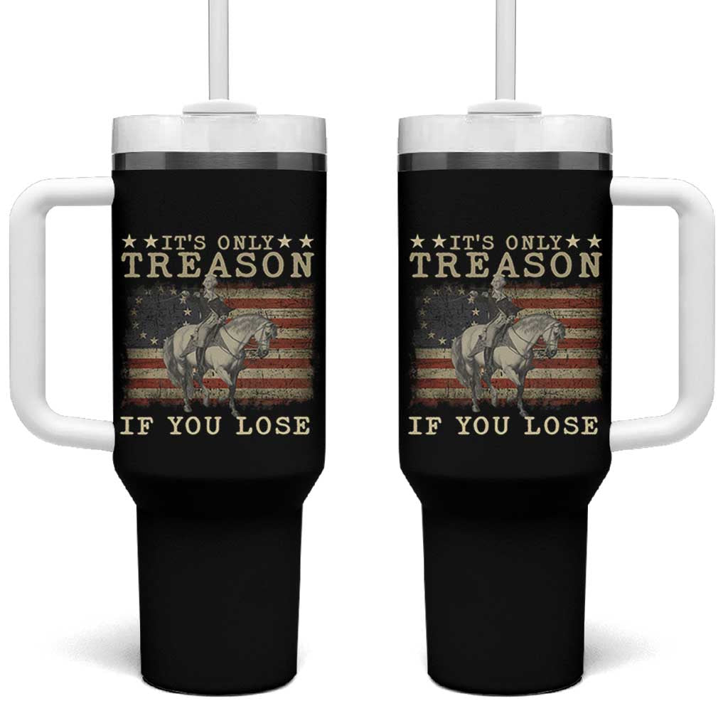 George Washington It's Only Treason If You Lose 4th Of July Tumbler With Handle Vintage Retro - Wonder Print Shop