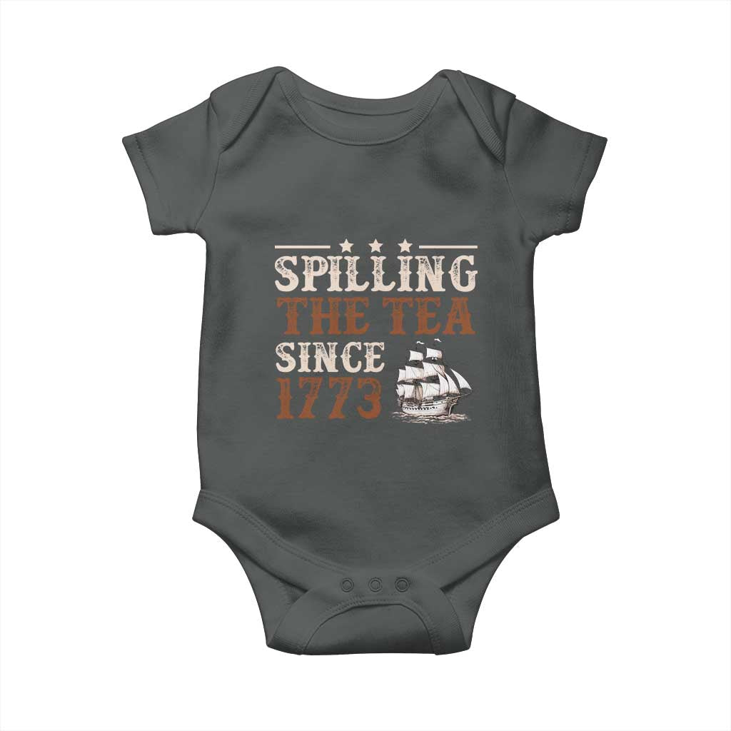 Spilling The Tea Since 1773 Baby Onesie Retro Usa Patriotic 4th of July Party - Wonder Print Shop
