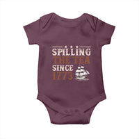 Spilling The Tea Since 1773 Baby Onesie Retro Usa Patriotic 4th of July Party - Wonder Print Shop