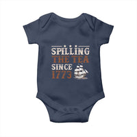 Spilling The Tea Since 1773 Baby Onesie Retro Usa Patriotic 4th of July Party - Wonder Print Shop