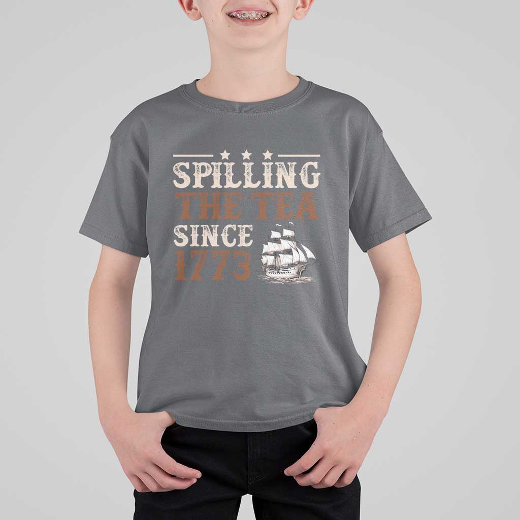 Spilling The Tea Since 1773 T Shirt For Kid Retro Usa Patriotic 4th of July Party - Wonder Print Shop