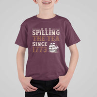 Spilling The Tea Since 1773 T Shirt For Kid Retro Usa Patriotic 4th of July Party - Wonder Print Shop