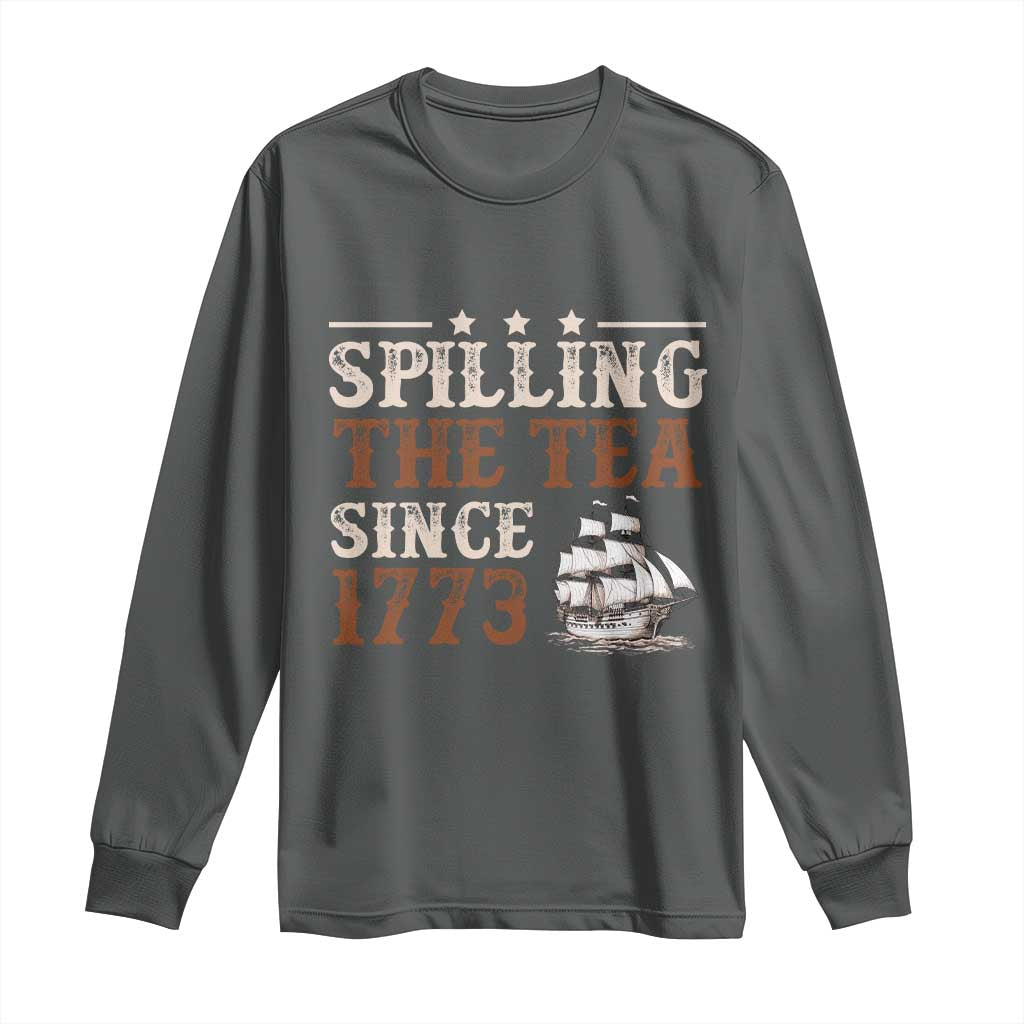 Spilling The Tea Since 1773 Long Sleeve Shirt Retro Usa Patriotic 4th of July Party - Wonder Print Shop