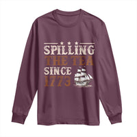 Spilling The Tea Since 1773 Long Sleeve Shirt Retro Usa Patriotic 4th of July Party - Wonder Print Shop