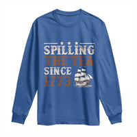 Spilling The Tea Since 1773 Long Sleeve Shirt Retro Usa Patriotic 4th of July Party - Wonder Print Shop
