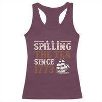 Spilling The Tea Since 1773 Racerback Tank Top Retro Usa Patriotic 4th of July Party - Wonder Print Shop
