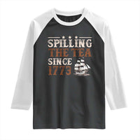 Spilling The Tea Since 1773 Raglan Shirt Retro Usa Patriotic 4th of July Party - Wonder Print Shop