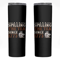 Spilling The Tea Since 1773 Skinny Tumbler Retro Usa Patriotic 4th of July Party - Wonder Print Shop