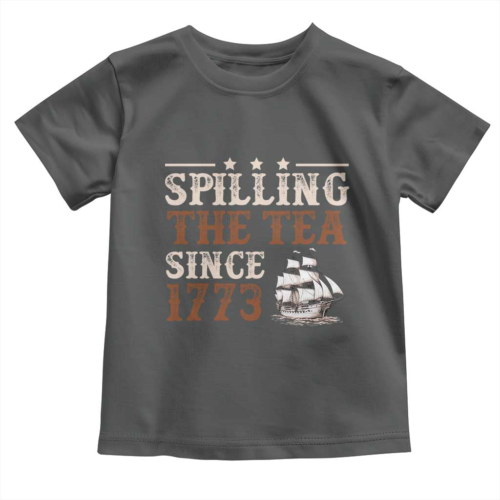 Spilling The Tea Since 1773 Toddler T Shirt Retro Usa Patriotic 4th of July Party - Wonder Print Shop