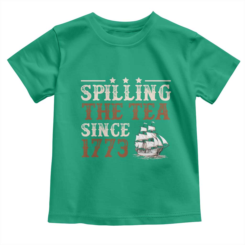 Spilling The Tea Since 1773 Toddler T Shirt Retro Usa Patriotic 4th of July Party - Wonder Print Shop