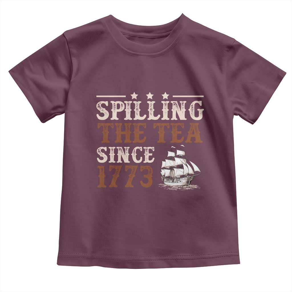 Spilling The Tea Since 1773 Toddler T Shirt Retro Usa Patriotic 4th of July Party - Wonder Print Shop