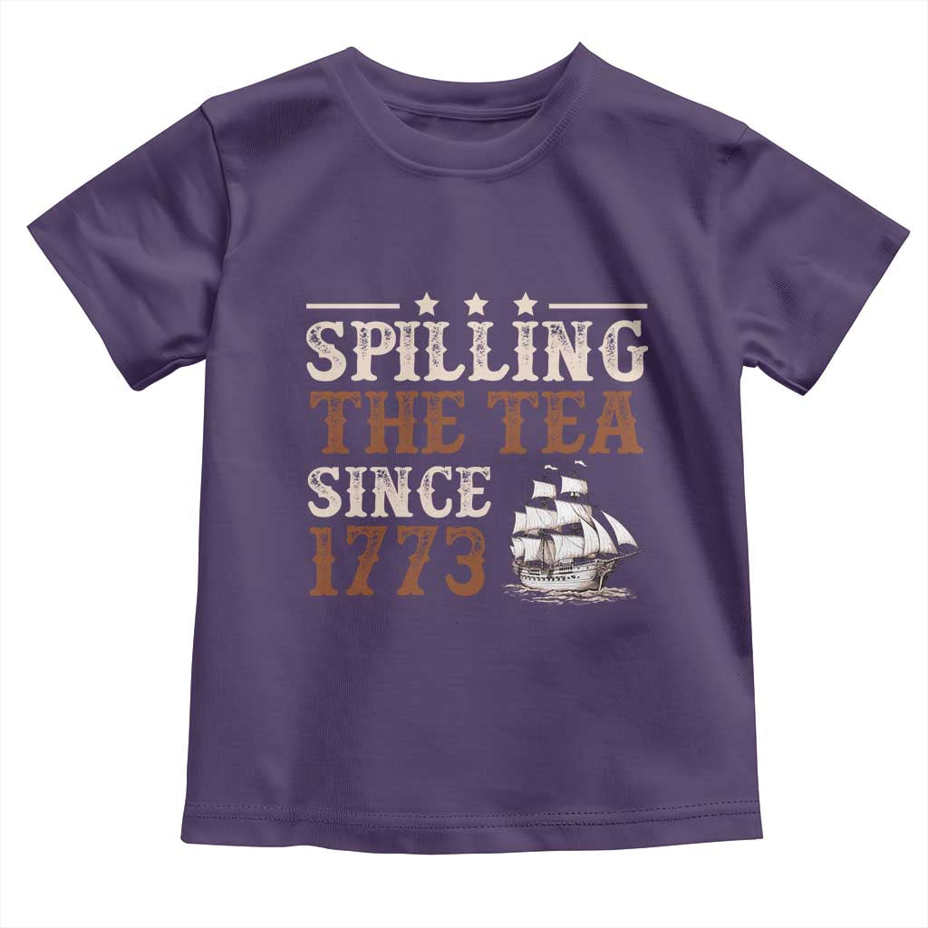 Spilling The Tea Since 1773 Toddler T Shirt Retro Usa Patriotic 4th of July Party - Wonder Print Shop