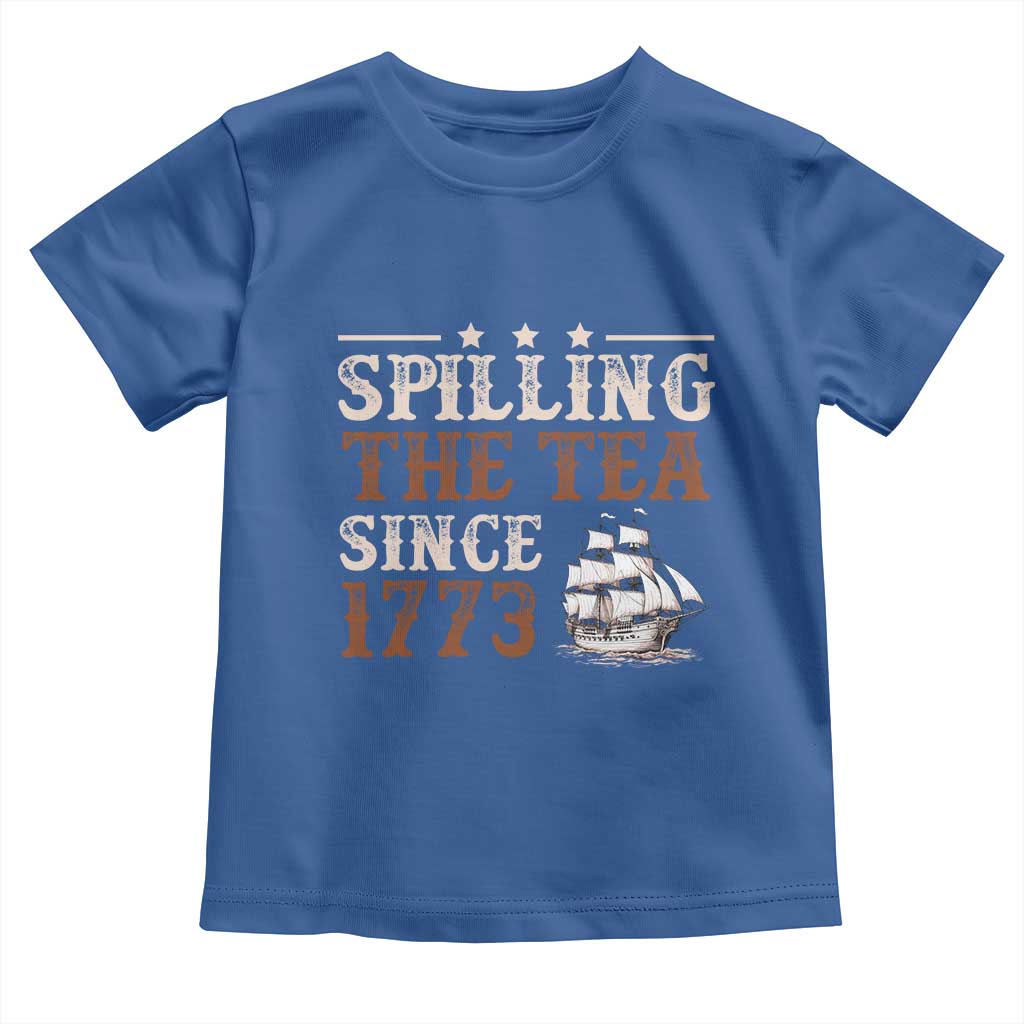 Spilling The Tea Since 1773 Toddler T Shirt Retro Usa Patriotic 4th of July Party - Wonder Print Shop