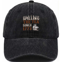 Spilling The Tea Since 1773 Washed Cotton Baseball Cap Retro Usa Patriotic 4th of July Party