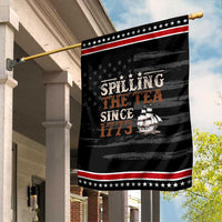 Spilling The Tea Since 1773 Garden Flag Retro Usa Patriotic 4th of July Party
