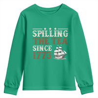 Spilling The Tea Since 1773 Youth Sweatshirt Retro Usa Patriotic 4th of July Party - Wonder Print Shop