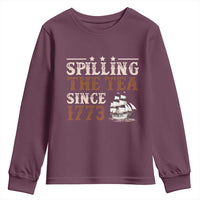 Spilling The Tea Since 1773 Youth Sweatshirt Retro Usa Patriotic 4th of July Party - Wonder Print Shop
