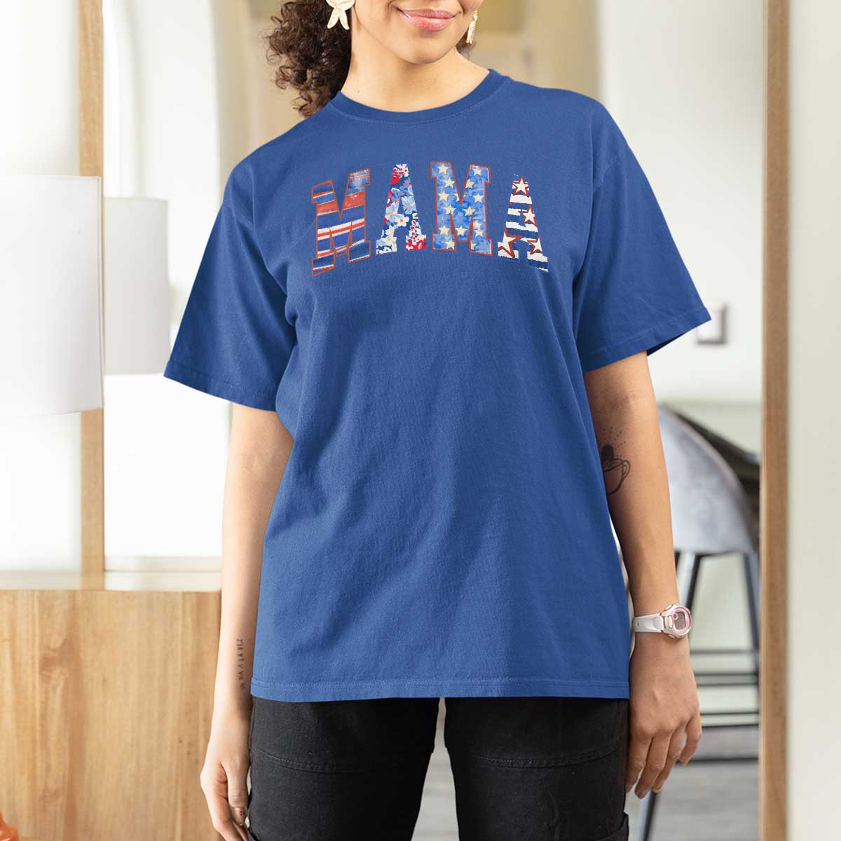 American Mama T Shirt For Women 4th of July - Wonder Print Shop