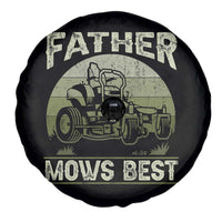 Father Mows Best Spare Tire Cover Lawn Mower Mowing Dad Retro Father's Day Gift