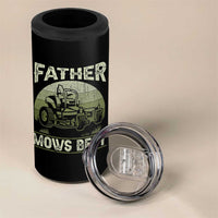 Father Mows Best 4 in 1 Can Cooler Tumbler Lawn Mower Mowing Dad Retro Father's Day Gift
