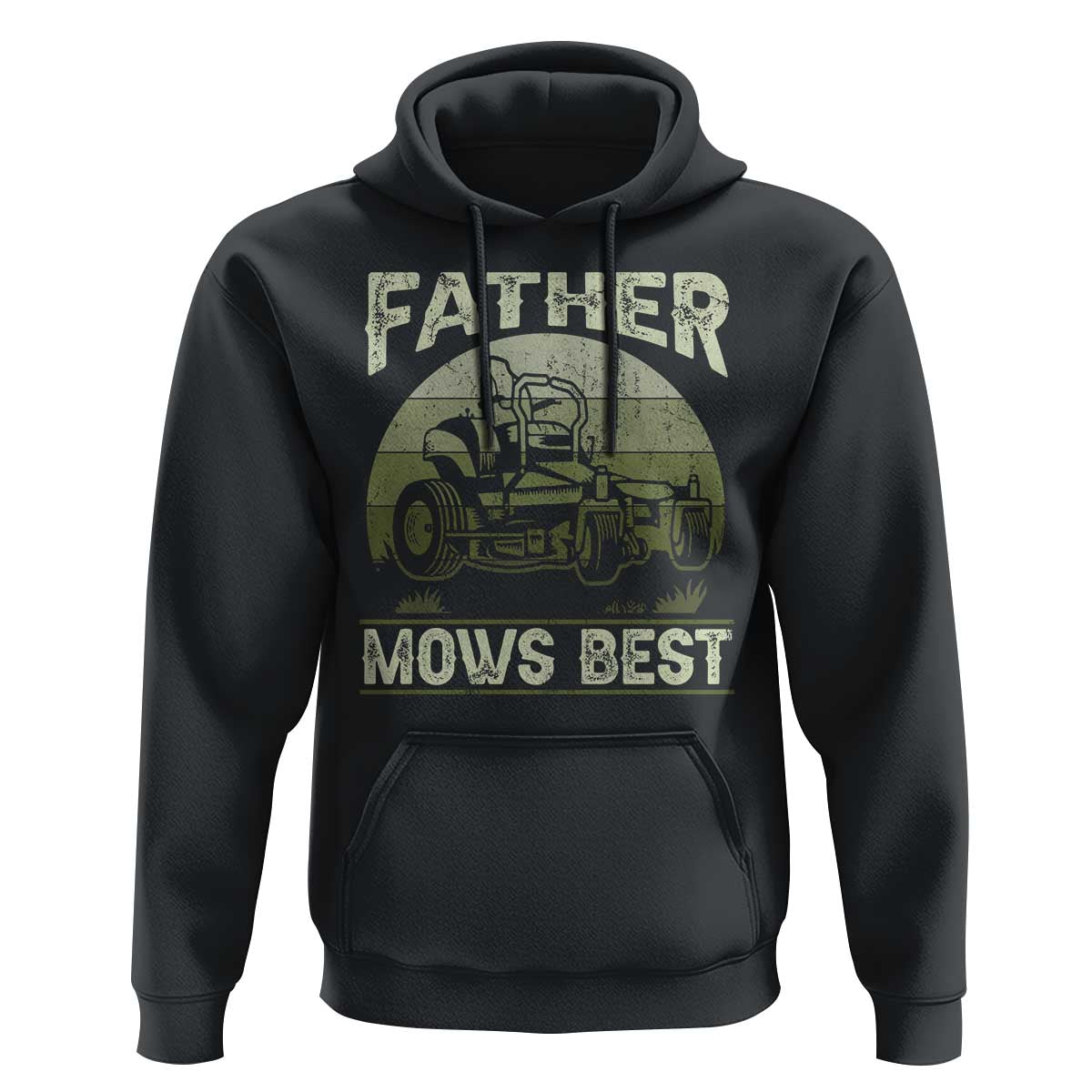 Father Mows Best Hoodie Lawn Mower Mowing Dad Retro Father's Day Gift