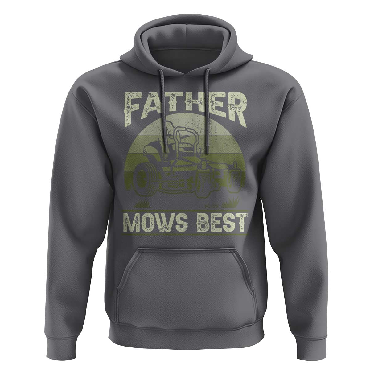 Father Mows Best Hoodie Lawn Mower Mowing Dad Retro Father's Day Gift