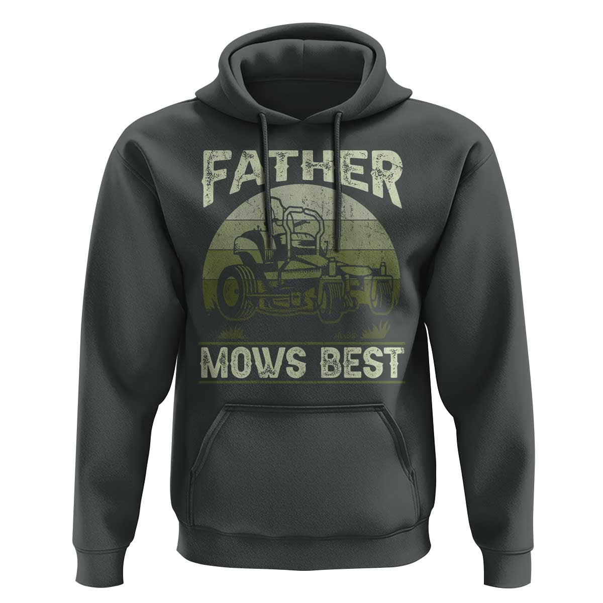 Father Mows Best Hoodie Lawn Mower Mowing Dad Retro Father's Day Gift