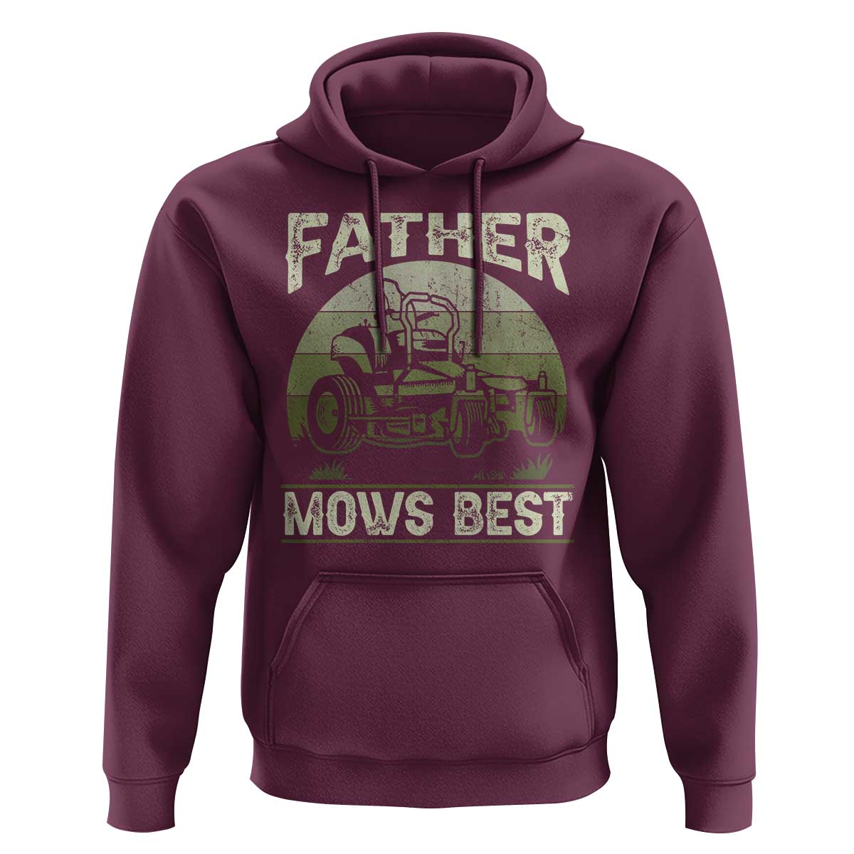 Father Mows Best Hoodie Lawn Mower Mowing Dad Retro Father's Day Gift