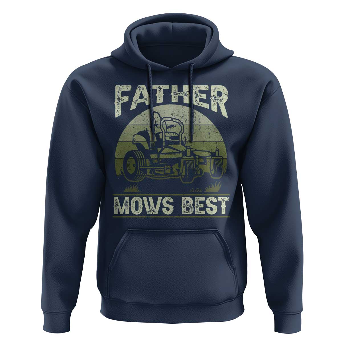 Father Mows Best Hoodie Lawn Mower Mowing Dad Retro Father's Day Gift