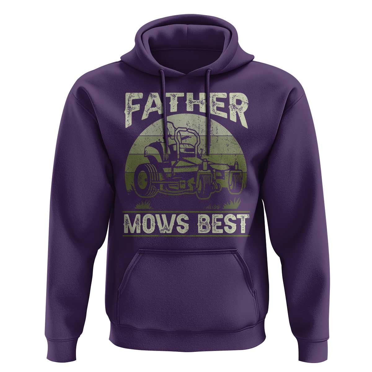 Father Mows Best Hoodie Lawn Mower Mowing Dad Retro Father's Day Gift
