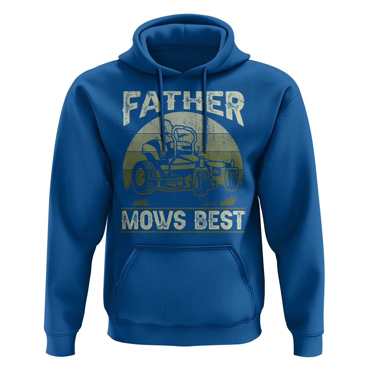 Father Mows Best Hoodie Lawn Mower Mowing Dad Retro Father's Day Gift