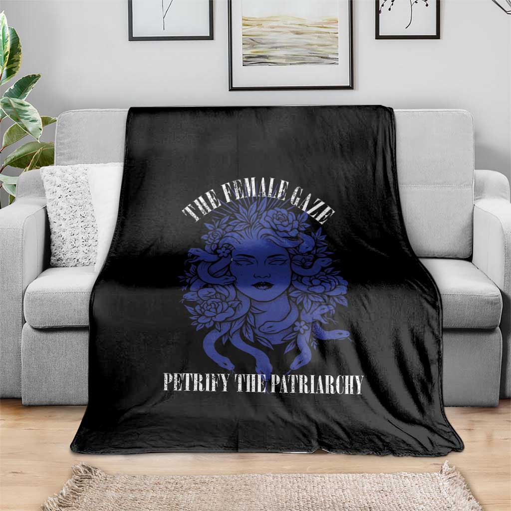 Medusa Feminist Throw Blanket Womens Rights Mythical Empowerment Graphic - Wonder Print Shop